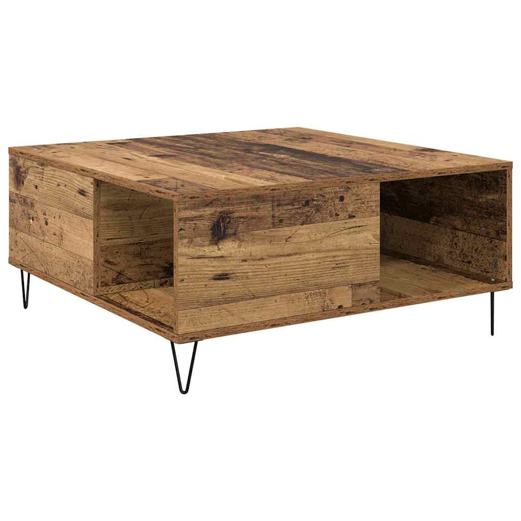 Coffee Table Old Wood 80 x 80 x 36.5 cm Engineered Wood