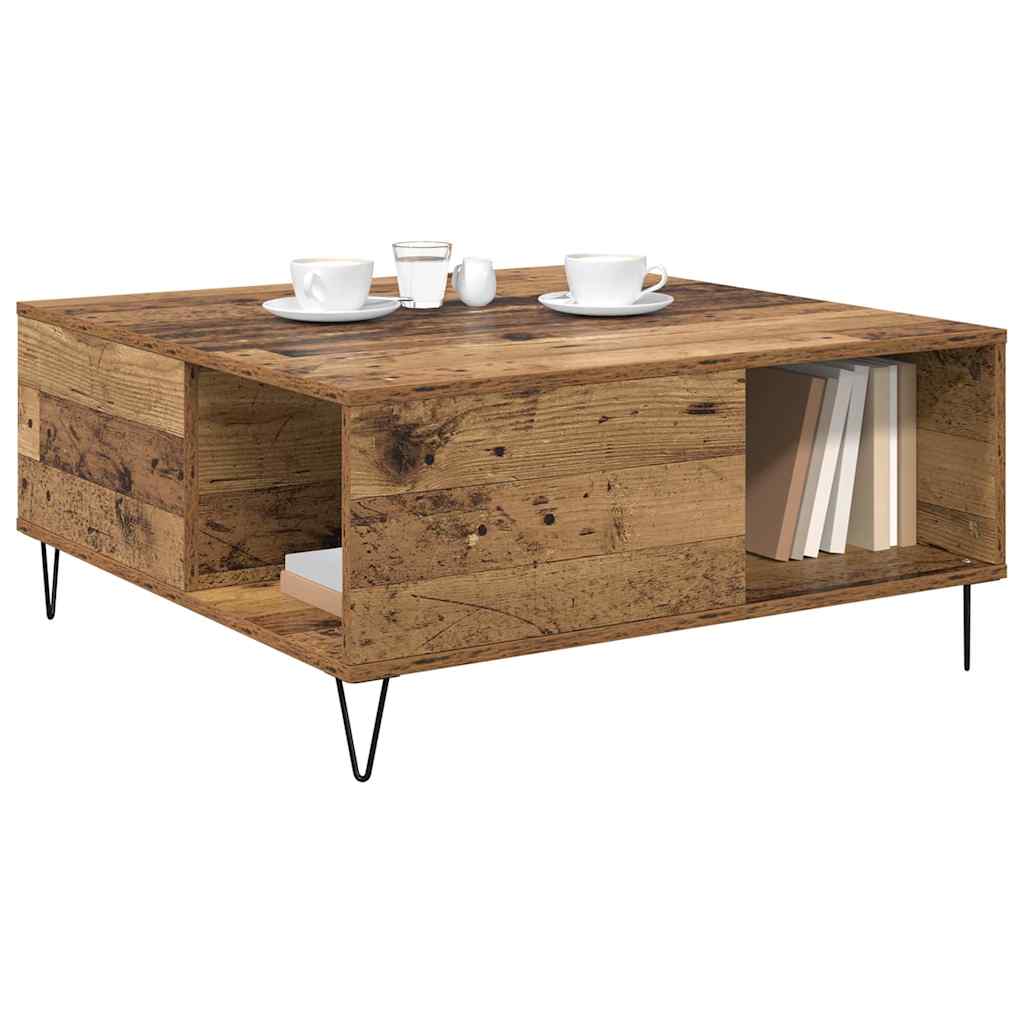 Coffee Table Old Wood 80 x 80 x 36.5 cm Engineered Wood