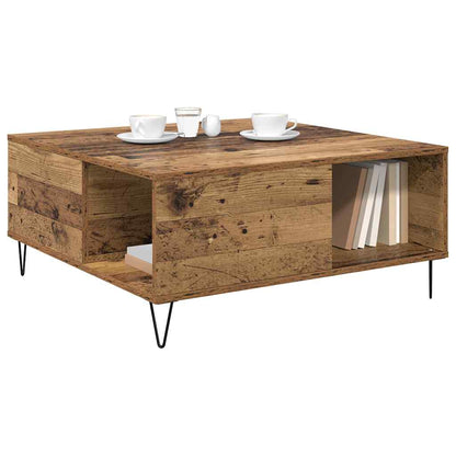 Coffee Table Old Wood 80 x 80 x 36.5 cm Engineered Wood
