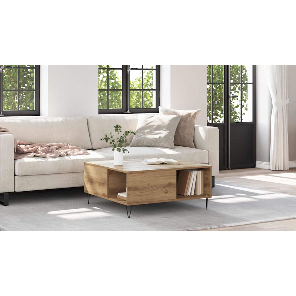 Coffee Table Artisan Oak 80 x 80 x 36.5 cm Engineered Wood