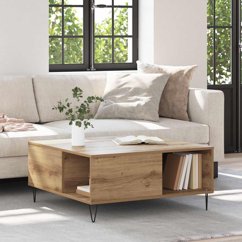 Coffee Table Artisan Oak 80 x 80 x 36.5 cm Engineered Wood