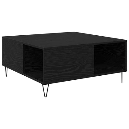 Coffee Table Black Oak 80 x 80 x 36.5 cm Engineered Wood