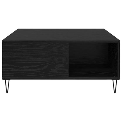Coffee Table Black Oak 80 x 80 x 36.5 cm Engineered Wood