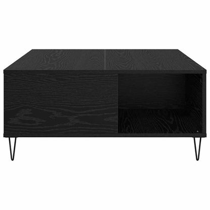 Coffee Table Black Oak 80 x 80 x 36.5 cm Engineered Wood