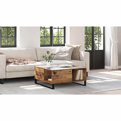 Coffee Table Old Wood 80 x 80 x 36.5 cm Engineered Wood