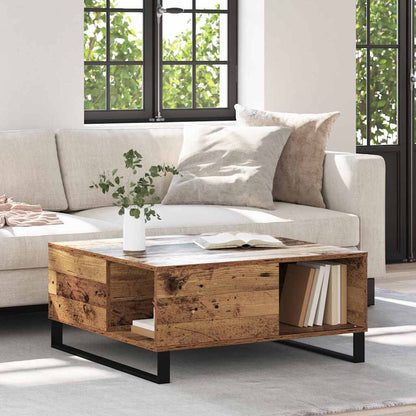 Coffee Table Old Wood 80 x 80 x 36.5 cm Engineered Wood