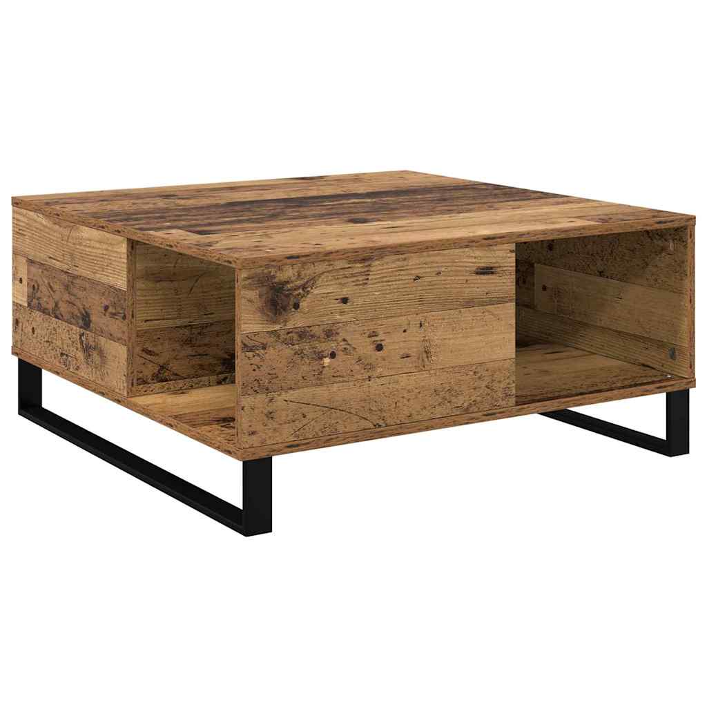 Coffee Table Old Wood 80 x 80 x 36.5 cm Engineered Wood