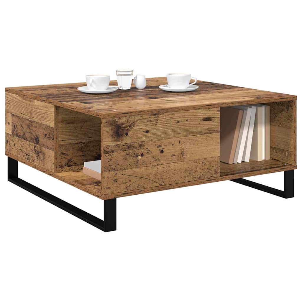 Coffee Table Old Wood 80 x 80 x 36.5 cm Engineered Wood