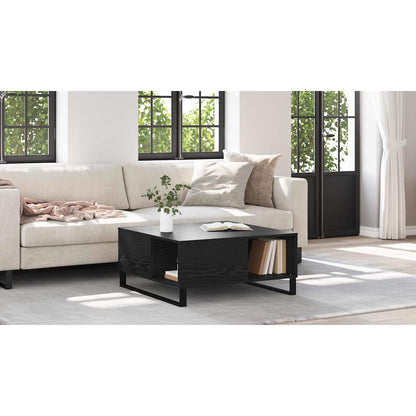 Coffee Table Black Oak 80 x 80 x 36.5 cm Engineered Wood