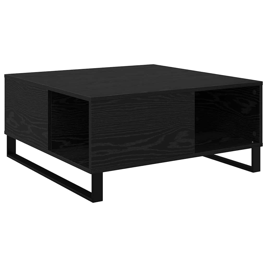 Coffee Table Black Oak 80 x 80 x 36.5 cm Engineered Wood