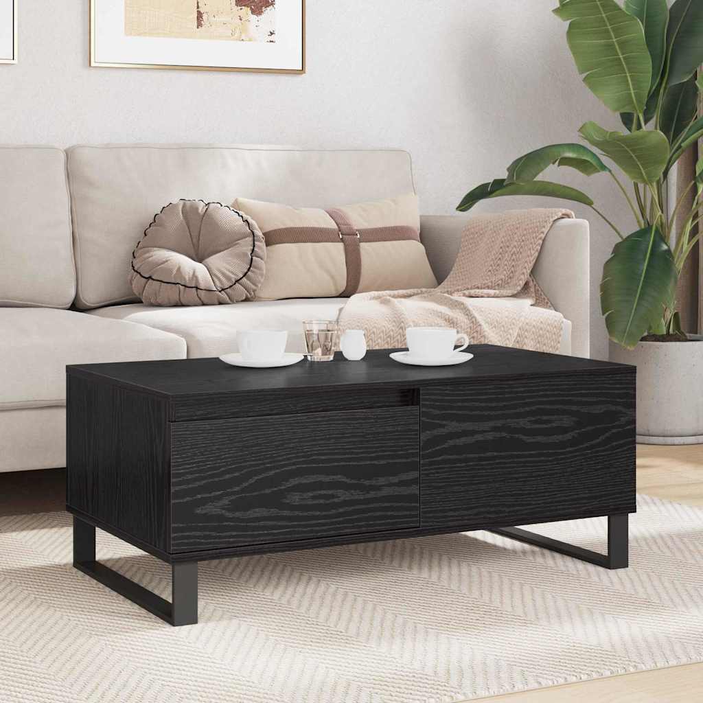 Coffee Table Black Oak 90 x 50 x 36.5 cm Engineered Wood