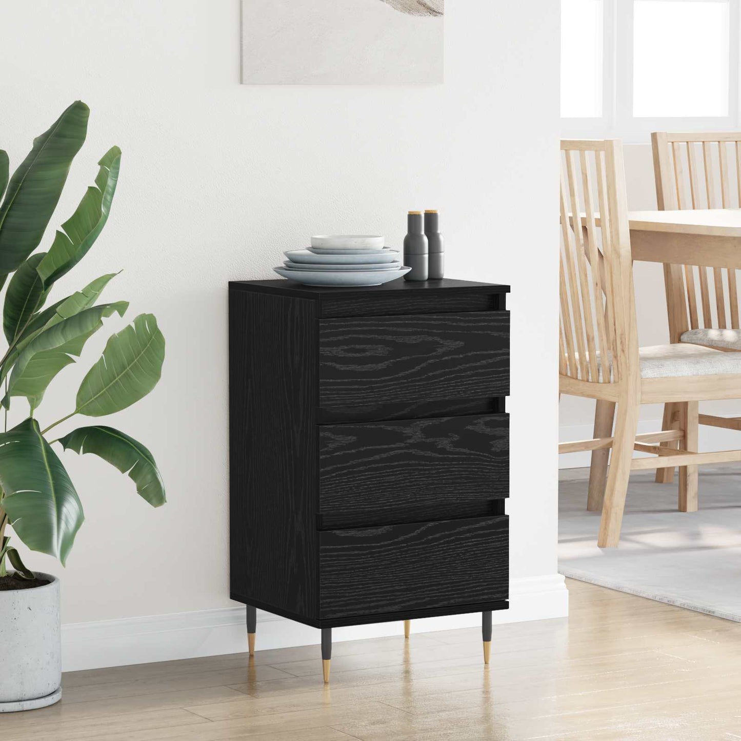Sideboard Black oak 35 x 40 x 70 cm Engineered Wood