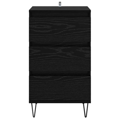 Sideboard Black Oak 40 x 35 x 70 cm Engineered Wood and Iron