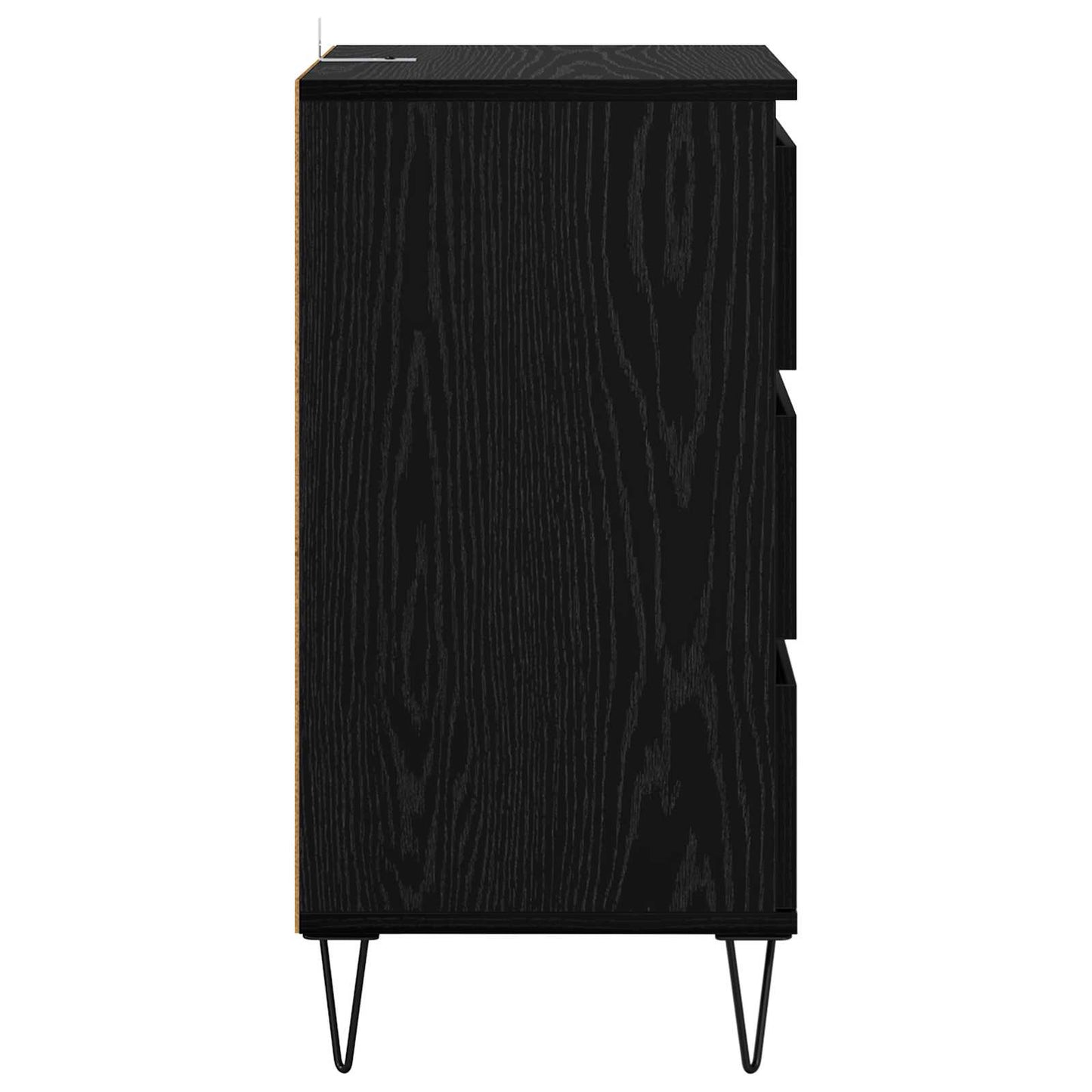 Sideboard Black Oak 40 x 35 x 70 cm Engineered Wood and Iron