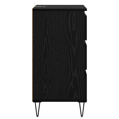 Sideboard Black Oak 40 x 35 x 70 cm Engineered Wood and Iron