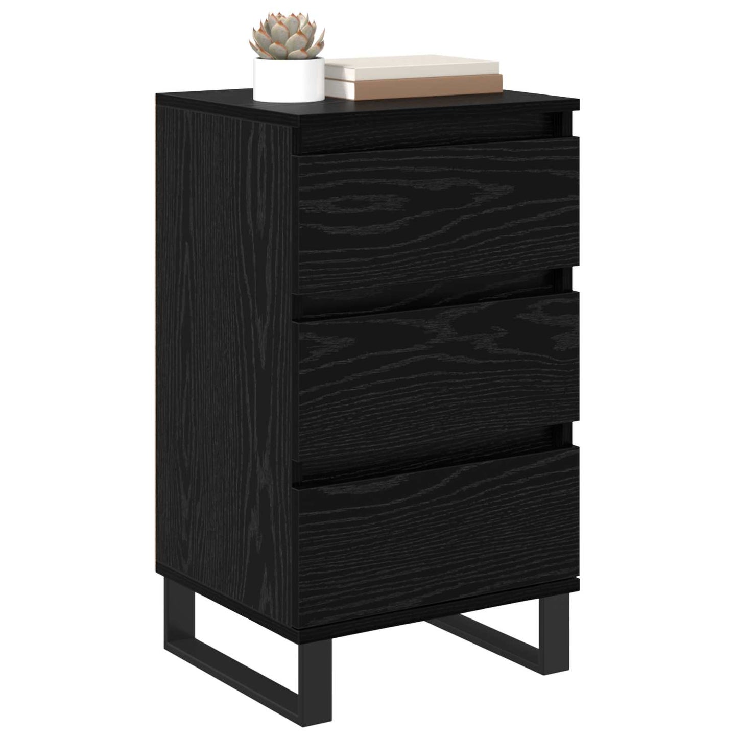 Sideboard with Drawer Black oak Engineered wood