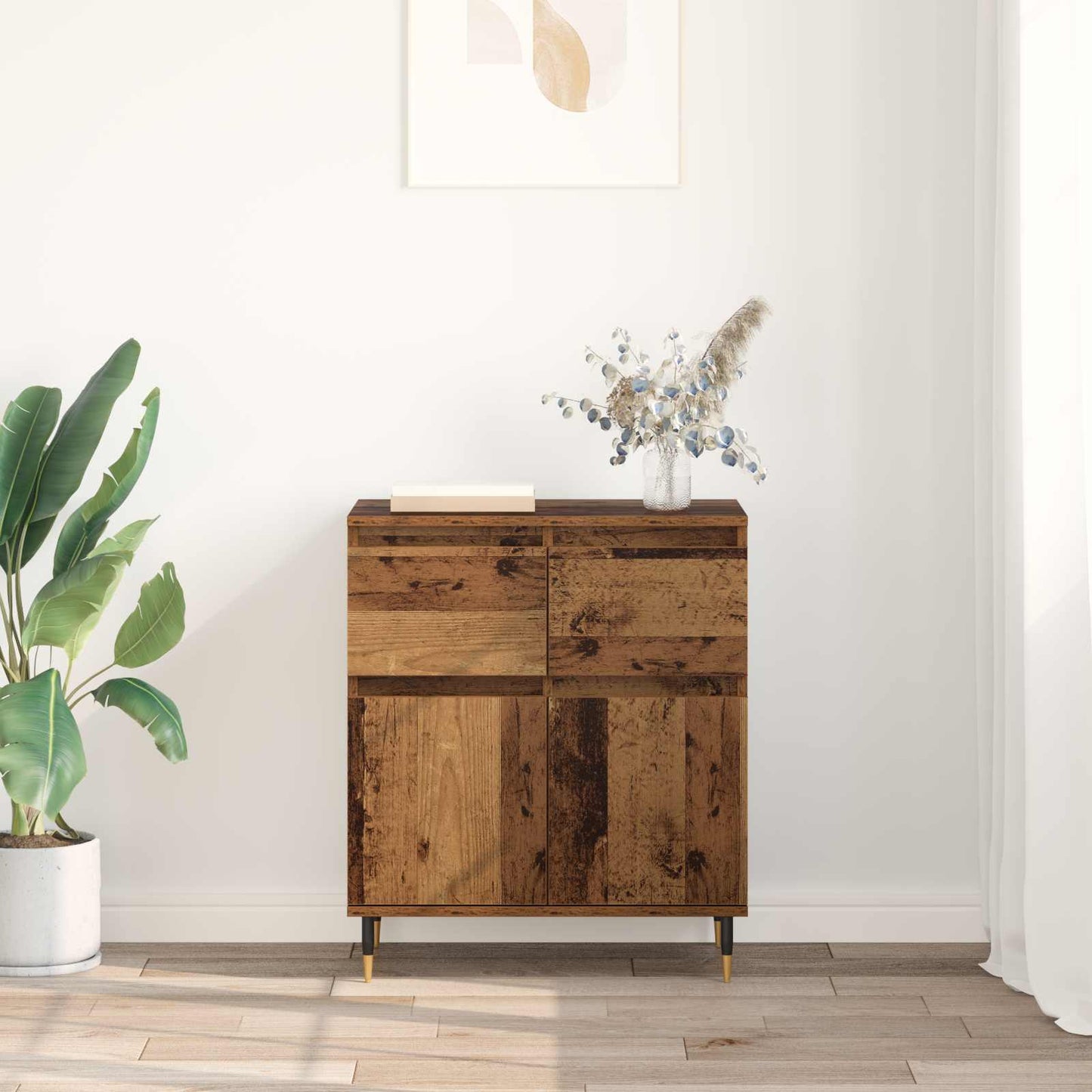 Sideboard Old Wood 60 x 35 x 70 cm Engineered Wood and Iron