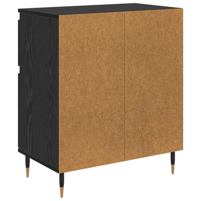 Sideboard Black Oak 60 x 35 x 70 cm Engineered Wood and Iron