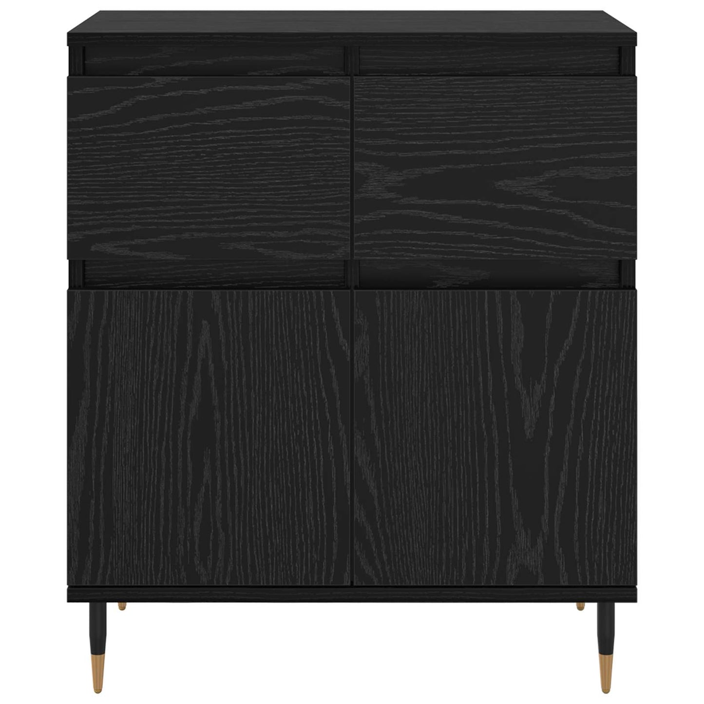 Sideboard Black Oak 60 x 35 x 70 cm Engineered Wood and Iron