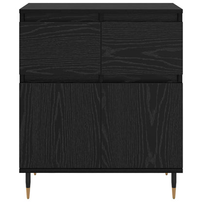 Sideboard Black Oak 60 x 35 x 70 cm Engineered Wood and Iron