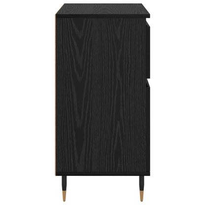 Sideboard Black Oak 60 x 35 x 70 cm Engineered Wood and Iron