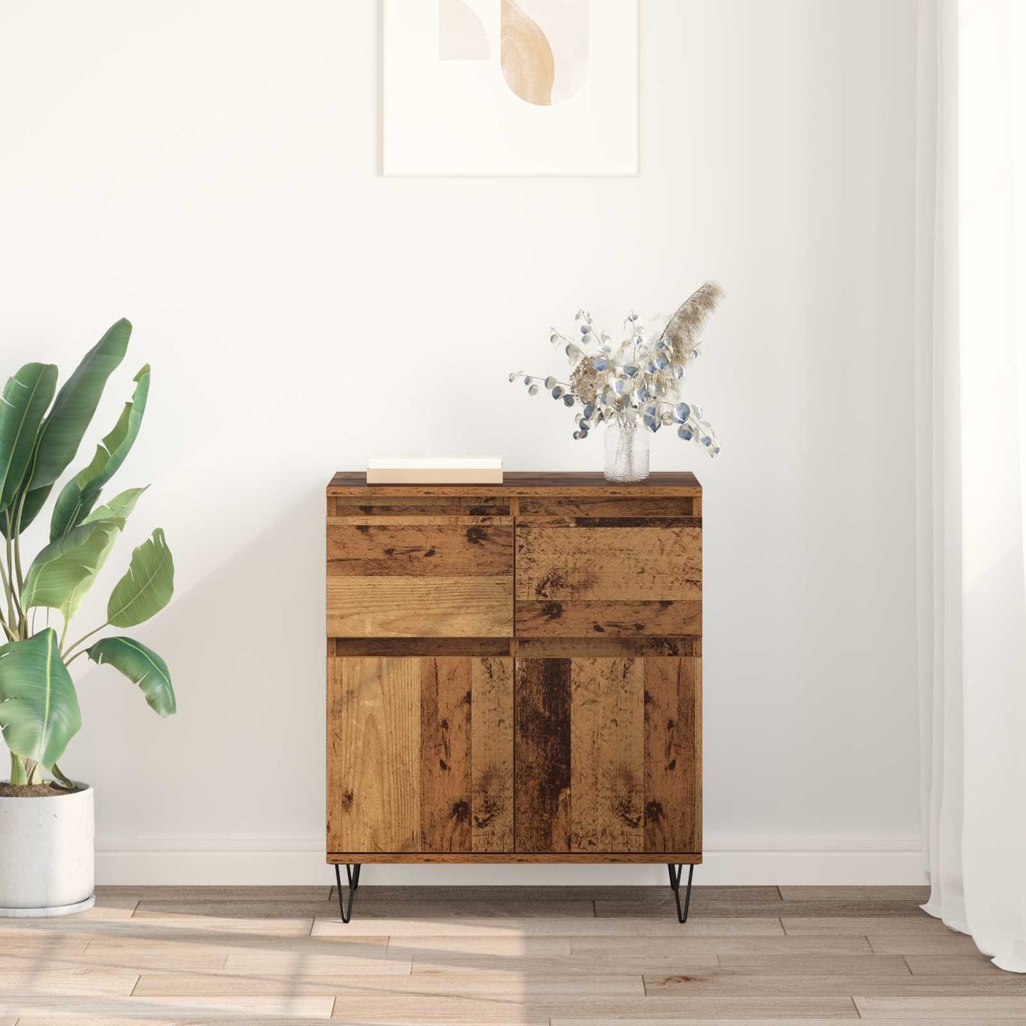Sideboard Old Wood 60 x 35 x 70 cm Engineered Wood and Iron