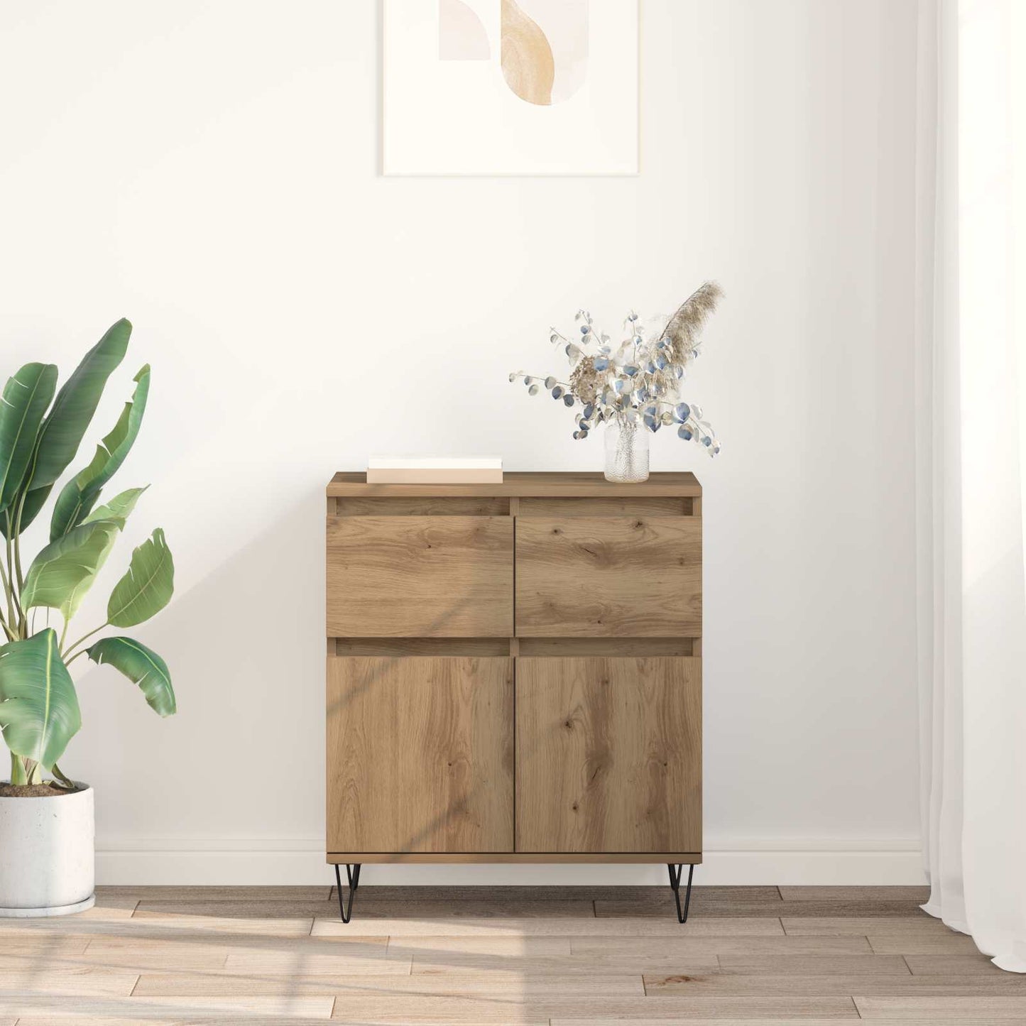 Sideboard Artisan Oak 60 x 35 x 70 cm Engineered Wood and Iron