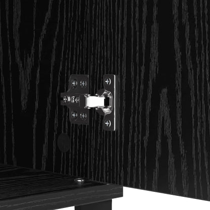 Sideboard Black Oak 60 x 35 x 70 cm Engineered Wood and Iron