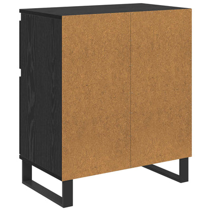 Sideboard Black Oak 60 x 35 x 70 cm Engineered Wood and Iron