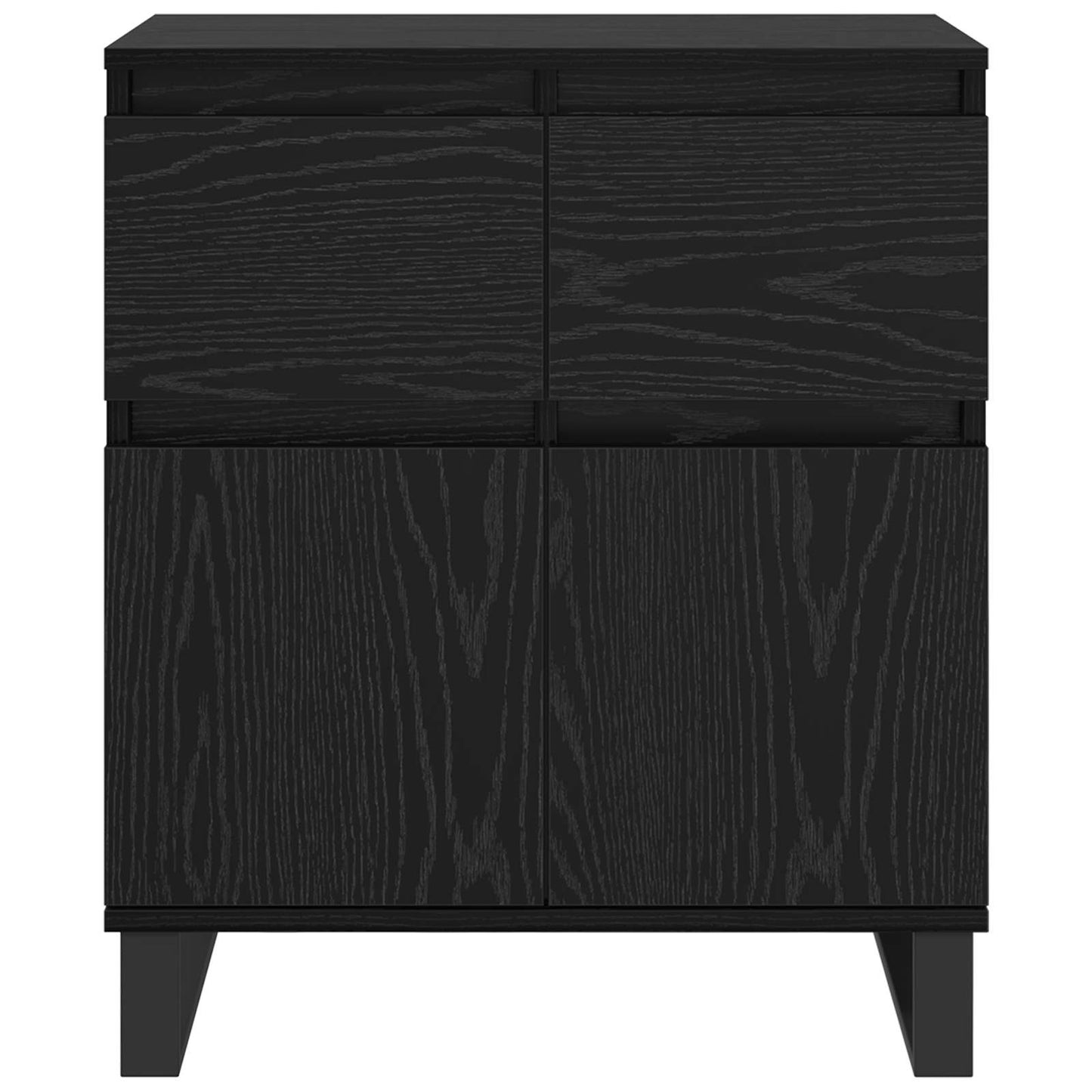 Sideboard Black Oak 60 x 35 x 70 cm Engineered Wood and Iron
