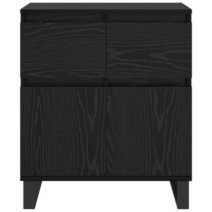 Sideboard Black Oak 60 x 35 x 70 cm Engineered Wood and Iron