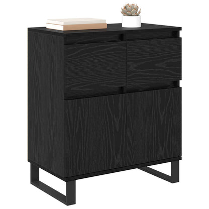 Sideboard Black Oak 60 x 35 x 70 cm Engineered Wood and Iron