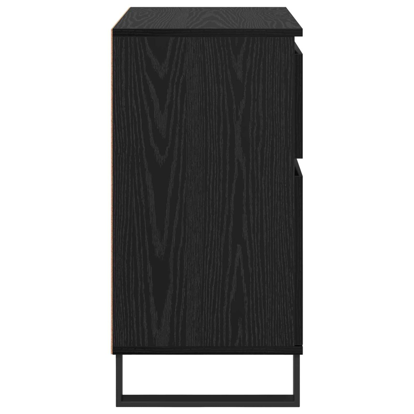 Sideboard Black Oak 60 x 35 x 70 cm Engineered Wood and Iron
