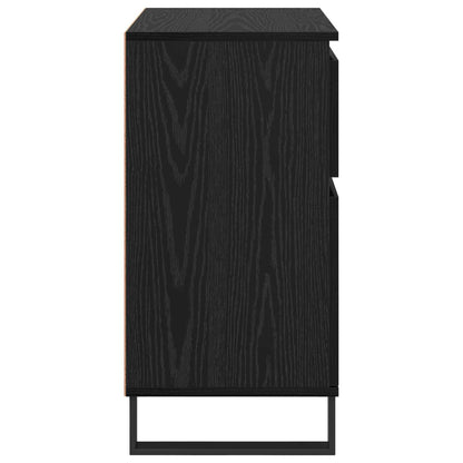 Sideboard Black Oak 60 x 35 x 70 cm Engineered Wood and Iron