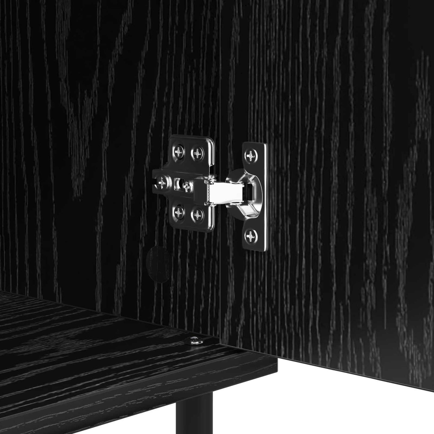 Sideboard Black Oak 40 x 35 x 70 cm Engineered Wood and Iron