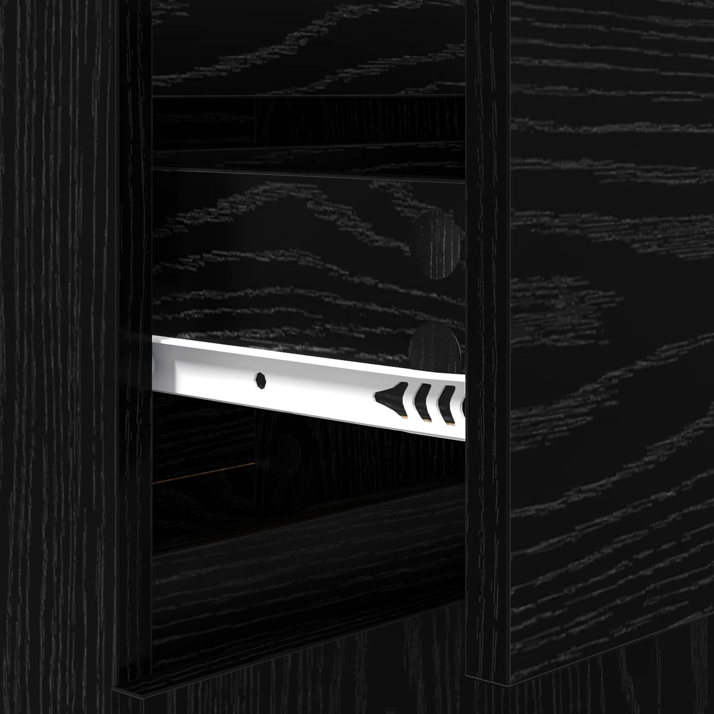 Sideboard Black Oak 40 x 35 x 70 cm Engineered Wood and Iron