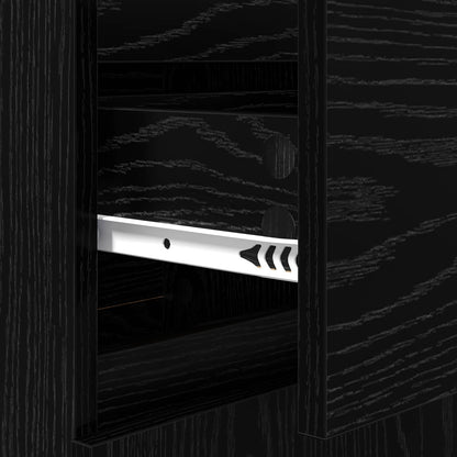 Sideboard Black Oak 40 x 35 x 70 cm Engineered Wood and Iron