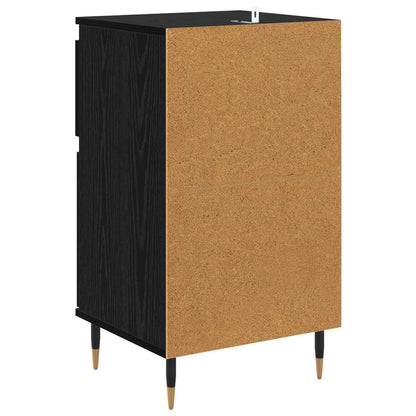 Sideboard Black Oak 40 x 35 x 70 cm Engineered Wood and Iron