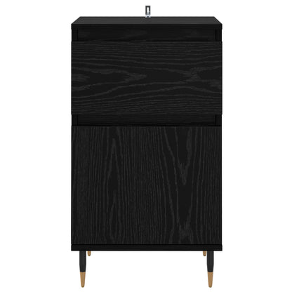 Sideboard Black Oak 40 x 35 x 70 cm Engineered Wood and Iron