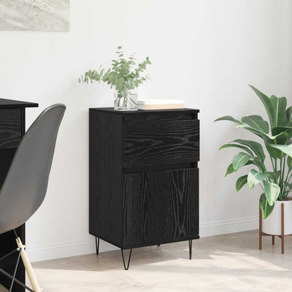 Sideboard with Drawer Black oak 35 x 40 x 70 cm Engineered wood