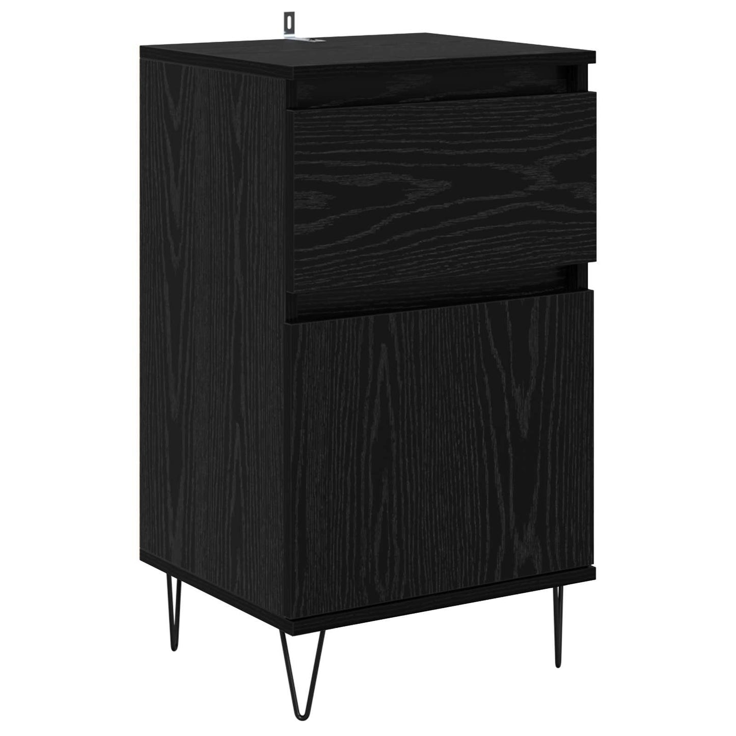 Sideboard with Drawer Black oak 35 x 40 x 70 cm Engineered wood