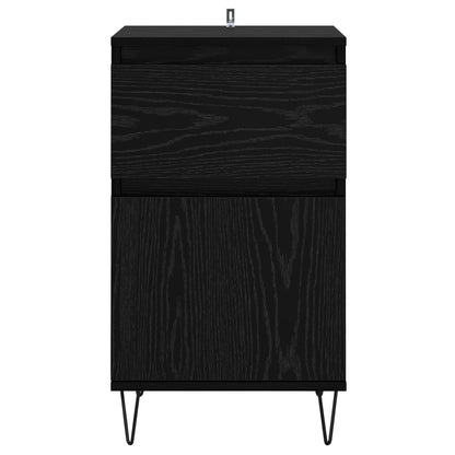 Sideboard with Drawer Black oak 35 x 40 x 70 cm Engineered wood