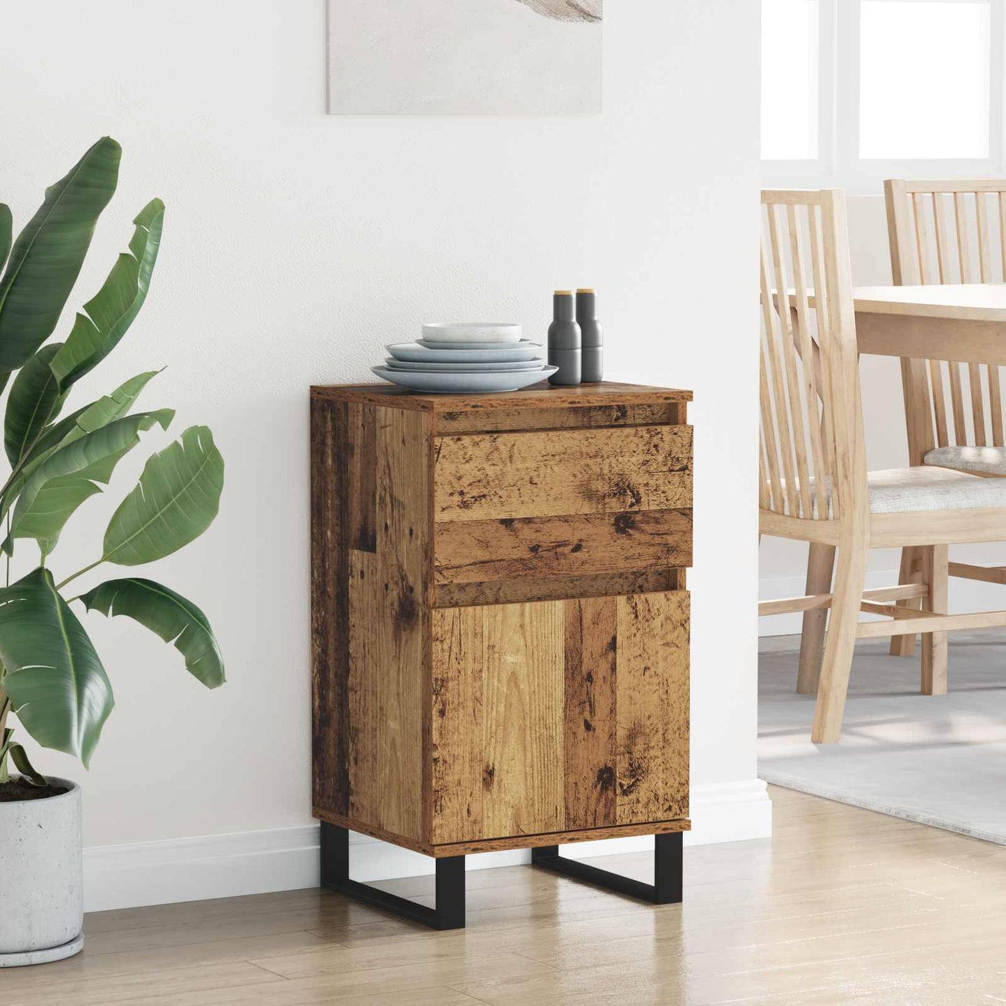 Sideboard with Drawer Old wood 35 x 40 x 70 cm Engineered wood