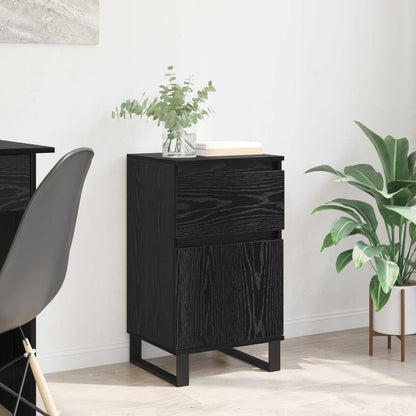 Sideboard with Drawer Black oak 35 x 40 x 70 cm Engineered wood