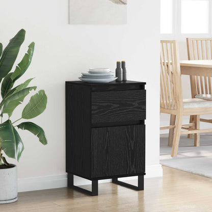 Sideboard with Drawer Black oak 35 x 40 x 70 cm Engineered wood