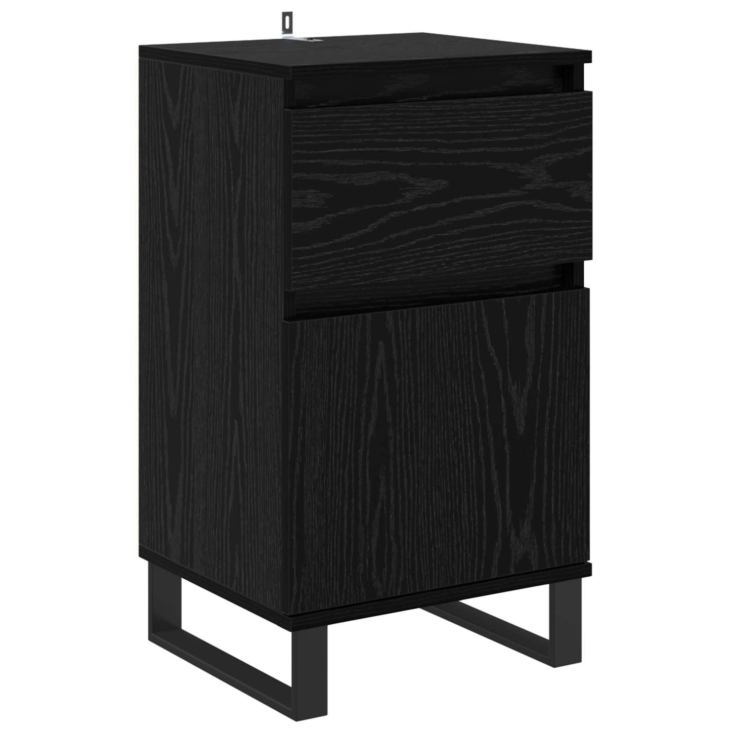 Sideboard with Drawer Black oak 35 x 40 x 70 cm Engineered wood