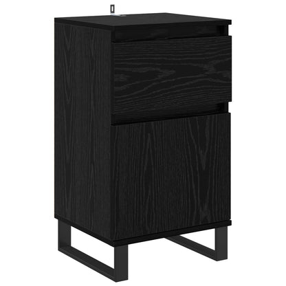Sideboard with Drawer Black oak 35 x 40 x 70 cm Engineered wood