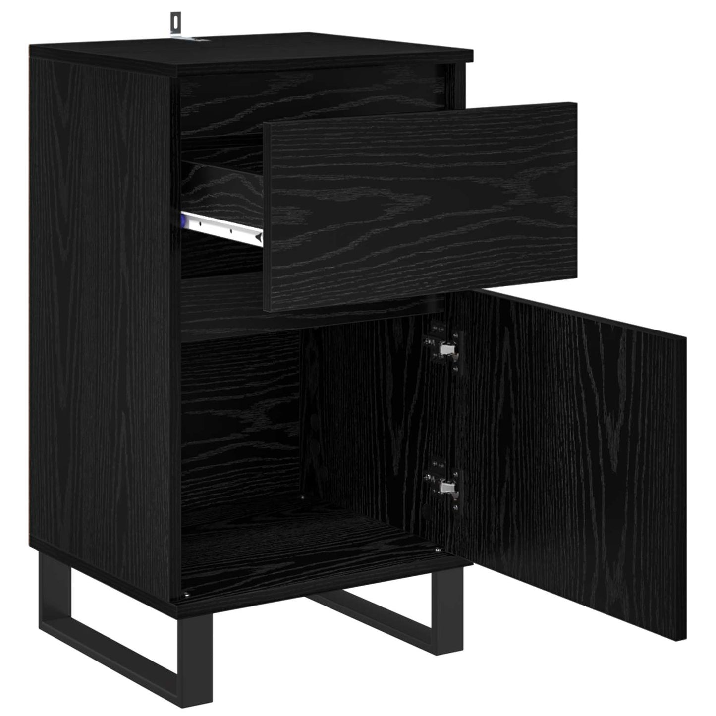 Sideboard with Drawer Black oak 35 x 40 x 70 cm Engineered wood