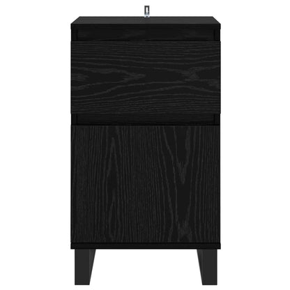 Sideboard with Drawer Black oak 35 x 40 x 70 cm Engineered wood