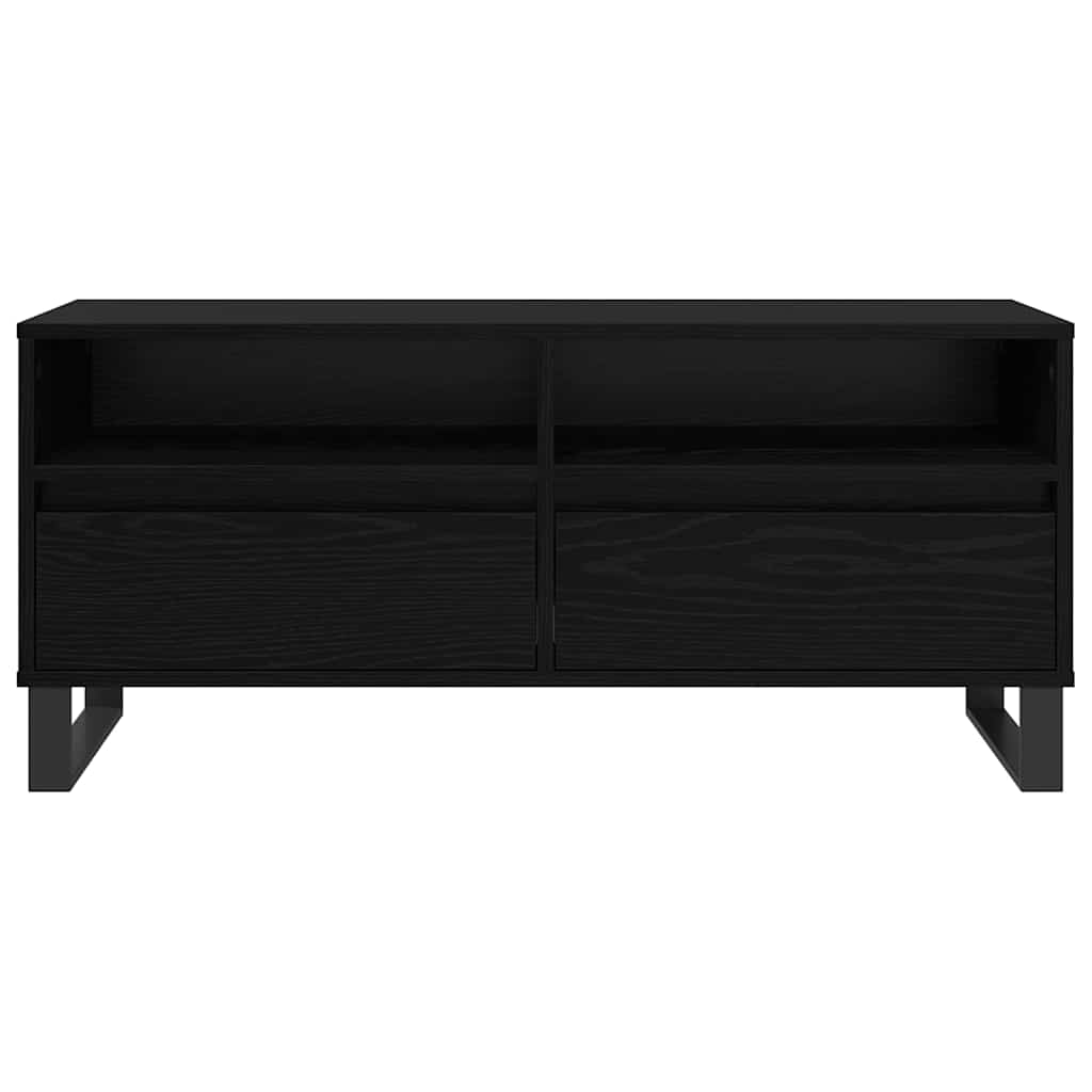 TV Cabinet with Drawer Black Oak 100 x 34.5 x 44.5 cm